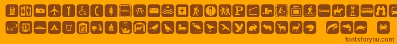 Más sobre la fuente Signpixone fuente Signpixone – Fuentes Marrones Sobre Fondo Naranja