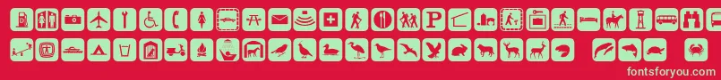 Signpixone Font – Green Fonts on Red Background