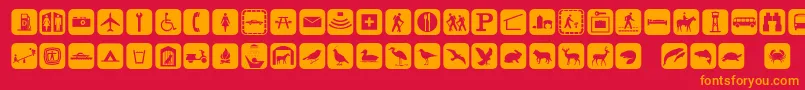 Signpixone Font – Orange Fonts on Red Background