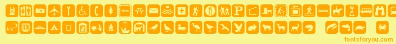 Подробнее о шрифте Signpixone Шрифт Signpixone – оранжевые шрифты на жёлтом фоне