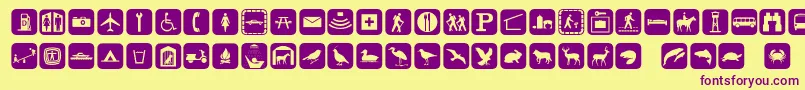 Signpixone Font – Purple Fonts on Yellow Background