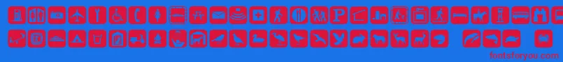Fonte Signpixone – fontes vermelhas em um fundo azul