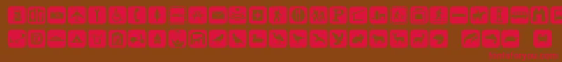 Signpixone-Schriftart – Rote Schriften auf braunem Hintergrund