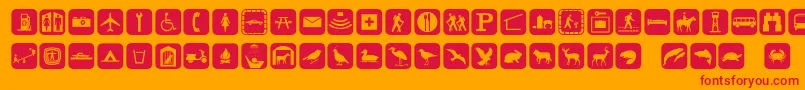 Signpixone Font – Red Fonts on Orange Background