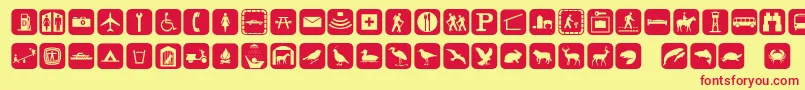 Signpixone Font – Red Fonts on Yellow Background