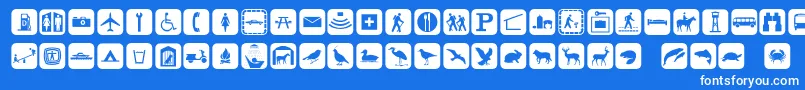 Więcej informacji o czcionce Signpixone Czcionka Signpixone – białe czcionki na niebieskim tle