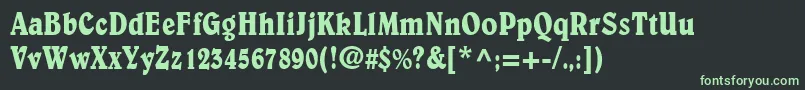 BarristerCondensedSsiCondensed-fontti – vihreät fontit mustalla taustalla