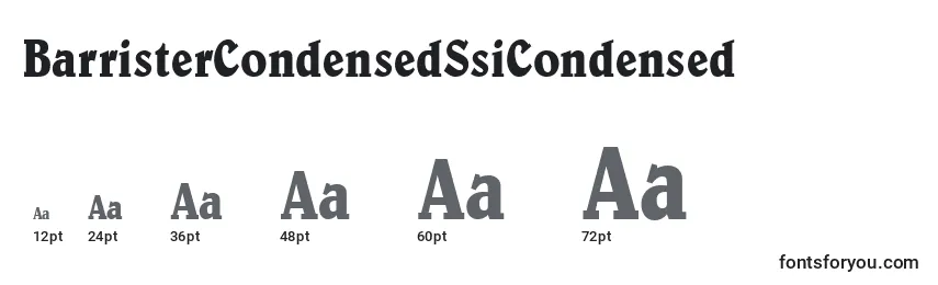 BarristerCondensedSsiCondensed Font Sizes