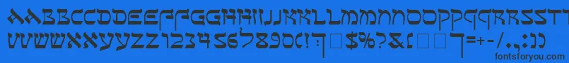 SeferAh Font – Black Fonts on Blue Background