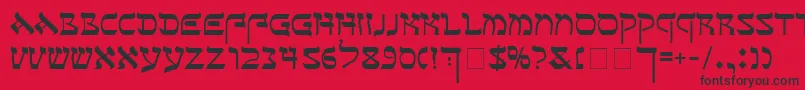 SeferAh Font – Black Fonts on Red Background