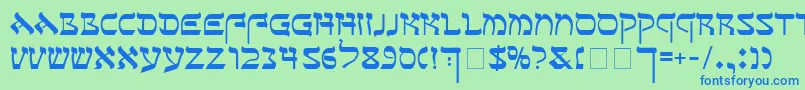 SeferAh Font – Blue Fonts on Green Background