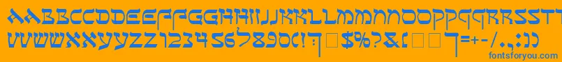 SeferAh Font – Blue Fonts on Orange Background