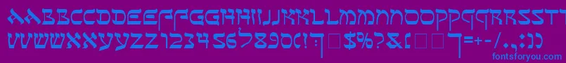 SeferAh Font – Blue Fonts on Purple Background