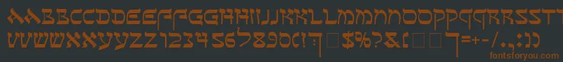 SeferAh-Schriftart – Braune Schriften auf schwarzem Hintergrund
