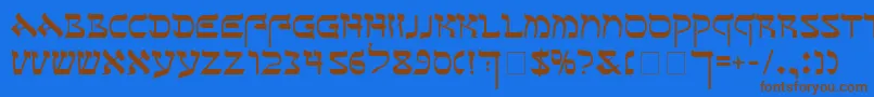 SeferAh Font – Brown Fonts on Blue Background
