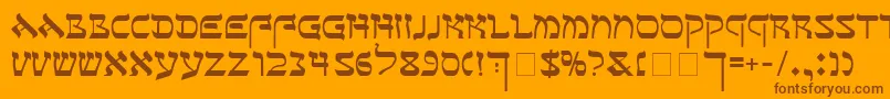 SeferAh Font – Brown Fonts on Orange Background