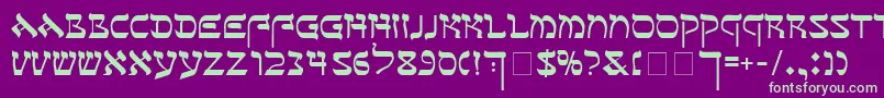 SeferAh Font – Green Fonts on Purple Background