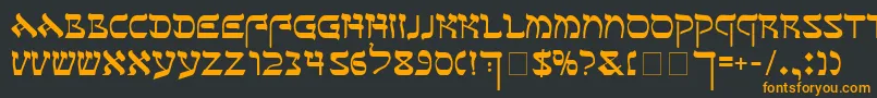 SeferAh Font – Orange Fonts on Black Background