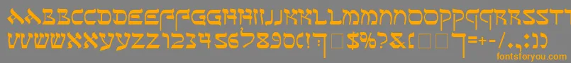 SeferAh Font – Orange Fonts on Gray Background