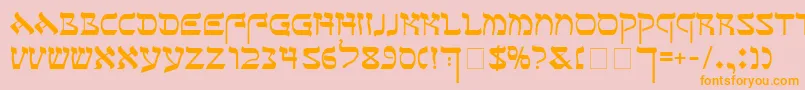 SeferAh Font – Orange Fonts on Pink Background