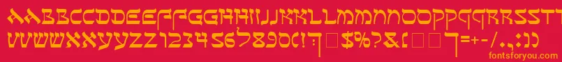 SeferAh Font – Orange Fonts on Red Background