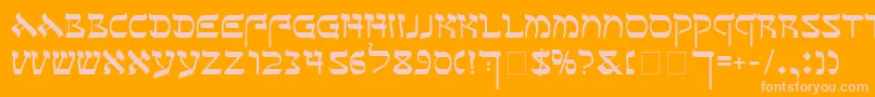 SeferAh Font – Pink Fonts on Orange Background