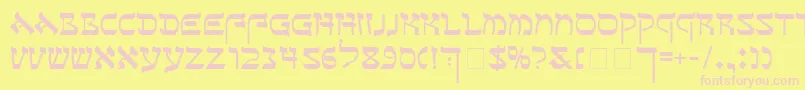 SeferAh Font – Pink Fonts on Yellow Background