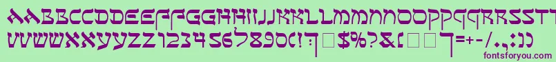 SeferAh Font – Purple Fonts on Green Background