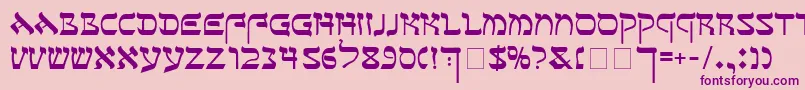 SeferAh Font – Purple Fonts on Pink Background