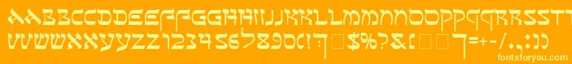 SeferAh Font – Yellow Fonts on Orange Background