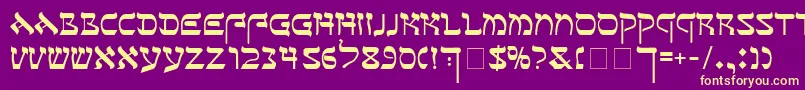 SeferAh Font – Yellow Fonts on Purple Background