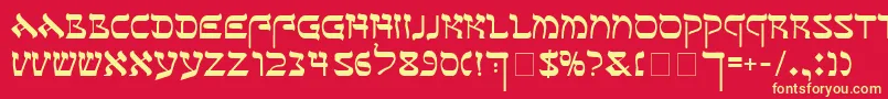 SeferAh Font – Yellow Fonts on Red Background