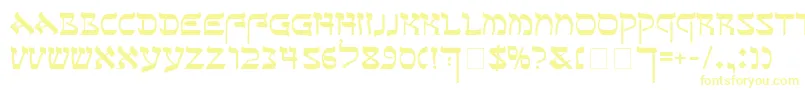 SeferAh-Schriftart – Gelbe Schriften auf weißem Hintergrund