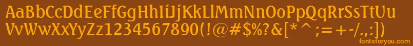 SeagullMediumBt Font – Orange Fonts on Brown Background