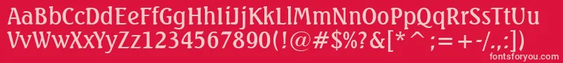 SeagullMediumBt Font – Pink Fonts on Red Background