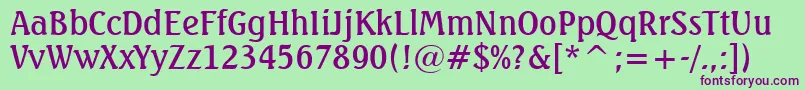 SeagullMediumBt Font – Purple Fonts on Green Background