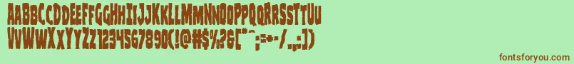 Clubberlangcond Font – Brown Fonts on Green Background