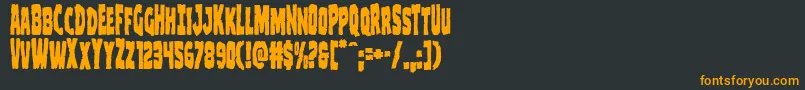 フォントClubberlangcond – 黒い背景にオレンジの文字