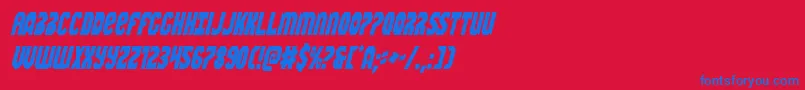 Warnationcondital Font – Blue Fonts on Red Background