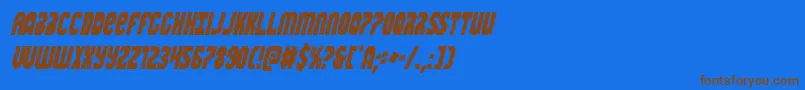 Warnationcondital Font – Brown Fonts on Blue Background