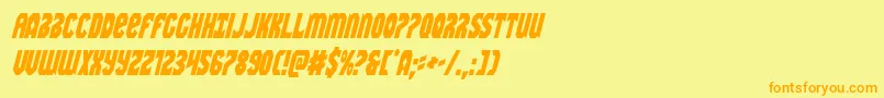 Warnationcondital Font – Orange Fonts on Yellow Background