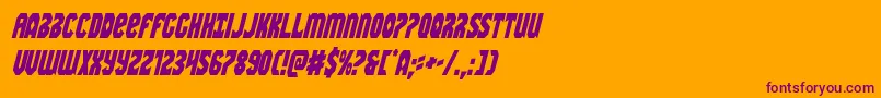 Warnationcondital Font – Purple Fonts on Orange Background