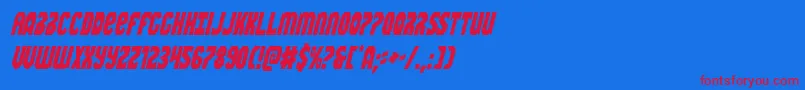 Шрифт Warnationcondital – красные шрифты на синем фоне