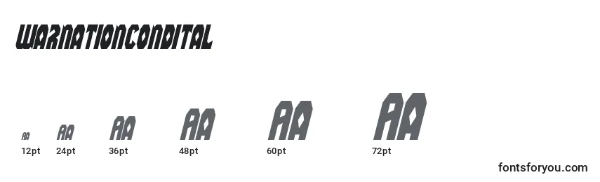Warnationcondital Font Sizes