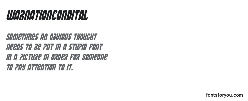 Review of the Warnationcondital Font