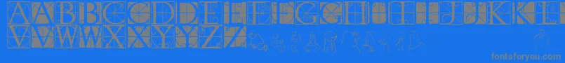Rodgauheads Font – Gray Fonts on Blue Background
