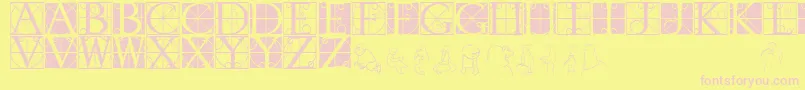 Rodgauheads Font – Pink Fonts on Yellow Background