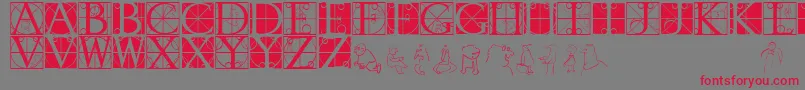 フォントRodgauheads – 赤い文字の灰色の背景