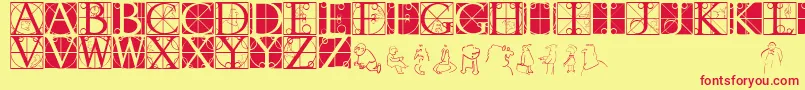Rodgauheads Font – Red Fonts on Yellow Background