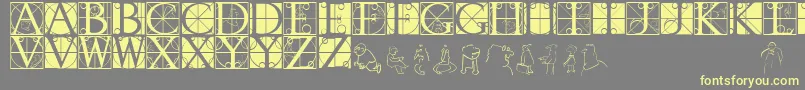 フォントRodgauheads – 黄色のフォント、灰色の背景